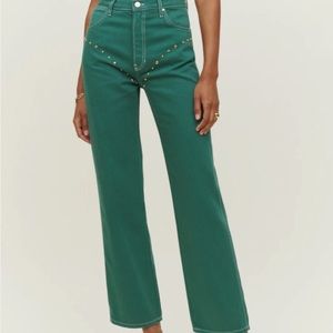NWT Cowboy Studded High Rise Straight Jeans SOLDOUT